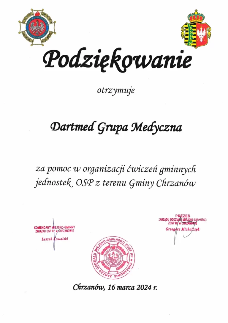 Podziękowanie Os. Chrzanów